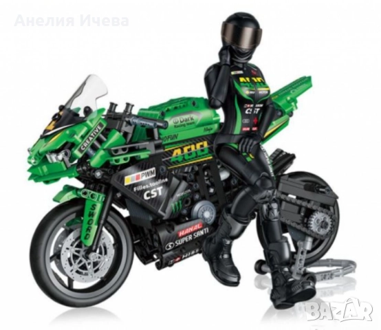 Яростен мотоциклет - Голям конструктор с 908 части и фигура, снимка 2 - Конструктори - 47938554