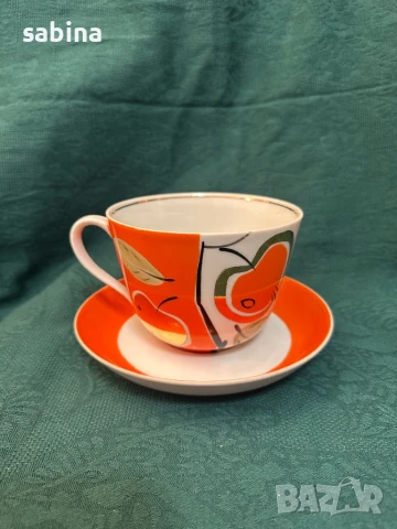 Руски порцелан Дулево/Дульово-чаши гигант за чай, мляко,’компот, снимка 2 - Антикварни и старинни предмети - 50717299