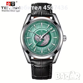 Tevise Earth Автоматичен Механичен часовник,неръждаема стомана,водоустойчив, снимка 4 - Мъжки - 52799732