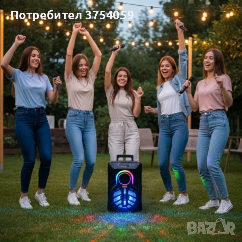 WSJAR E-8809 – Портативна караоке тонколона с микрофон и LED ефекти, снимка 4 - Тонколони - 53099023