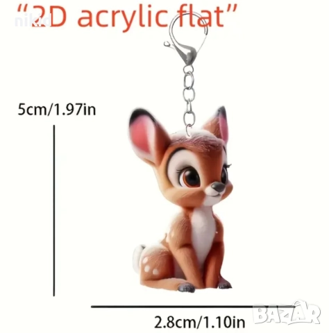Бамби сърна сърничка акрилен ключодържател фигурка, снимка 2 - Други - 52173297