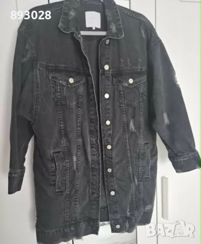 Дълго дънково яке ZARA , снимка 2 - Якета - 56171875