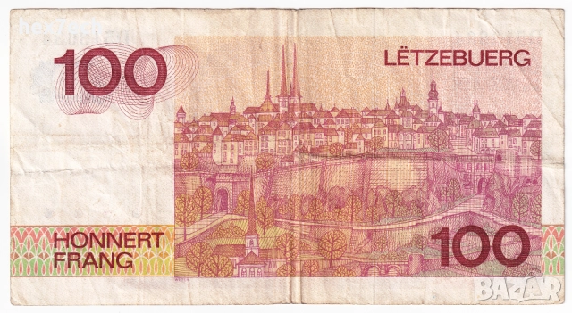 ❤️ ⭐ Люксембург 1980 100 франка ⭐ ❤️, снимка 3 - Нумизматика и бонистика - 52903219