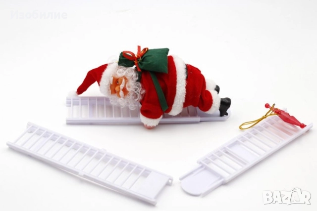 Електрическа играчка – катерещ се по стълба Дядо Коледа SD25, снимка 6 - Декорация за дома - 52373558