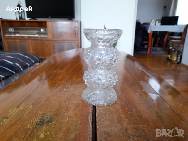 Стара стъклена ваза #10, снимка 1 - Антикварни и старинни предмети - 39095950