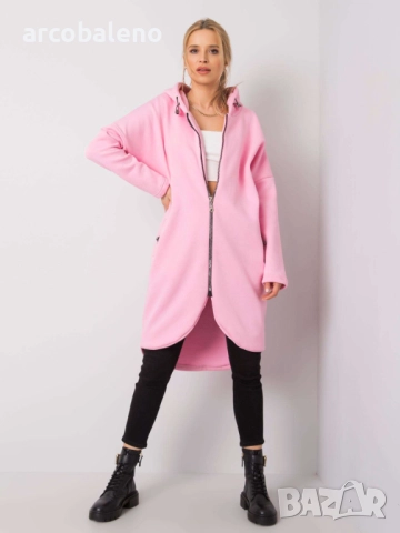 Дамски дълъг преходен суичър с качулка и цип Tina, 5цвята , снимка 5 - Суичъри - 52931058