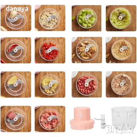 5452 Безжичен мини чопър за чесън месо подправки, 250 мл, USB, снимка 6 - Аксесоари за кухня - 47979915