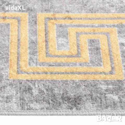 vidaXL Килим, миещ се, сив, 190x300 см, снимка 6 - Килими - 56147111