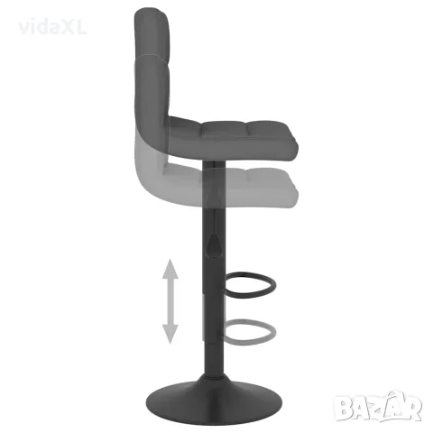 vidaXL Бар табуретки, 2 бр, тъмносиви, текстил, снимка 7 - Столове - 56147018