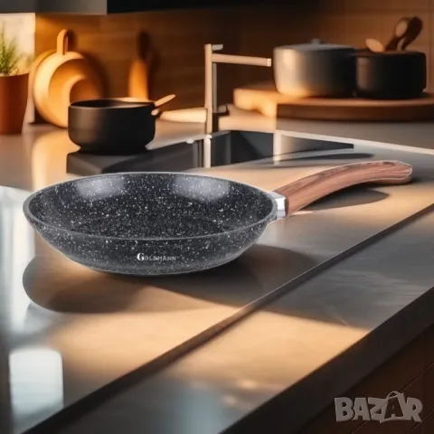 Тиган Goldmann GM-0420, 20/24/28см., Лят алуминий, Керам. покр., Индукция, снимка 1