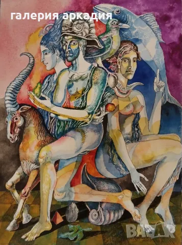 проф. Стоимен Стоилов - картина, 78,50 х 68,50 см., снимка 2 - Картини - 49851543