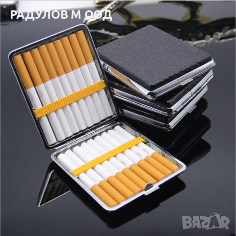 Нови луксозни табакери - метални с кожено покритие за 80мм цигари, снимка 1 - Табакери - 44338152