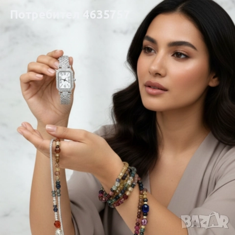 Дамски комплект часовник -гривни и колие, снимка 3 - Колиета, медальони, синджири - 52638577