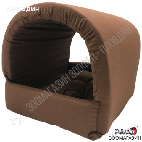 Уютно и Стилно Легло/Иглу/Тунел за Куче/Котка - 37.5/34.5/29см - Кафяв цвят