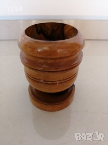 Дървена чаша 8 см h 10.5 см. , снимка 1 - Други стоки за дома - 37491102