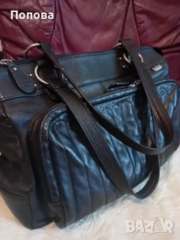 Уникална  голяма маркова чанта естествена кожа с подвижен органайзер , снимка 5 - Чанти - 50052471