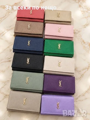 Yves Saint Laurent Дамско Портмоне С Монограм Златисто Лого И Цип - Различни Цветове Код SK2488