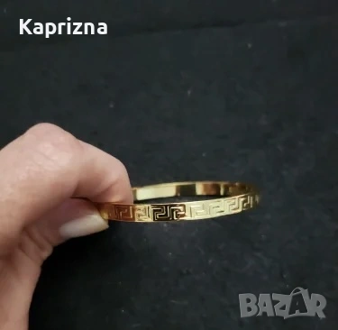Елегантна златиста гривна гръцки орнамент, снимка 2 - Гривни - 54296058