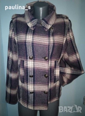 Палто в лилаво каре "Bon'a Parte" , снимка 2 - Палта, манта - 16606206