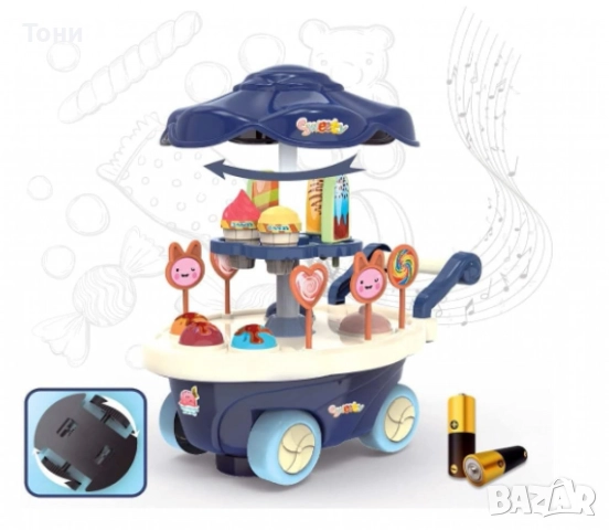 Детска количка със сладкиши и сладолед, снимка 6 - Играчки за стая - 52820969