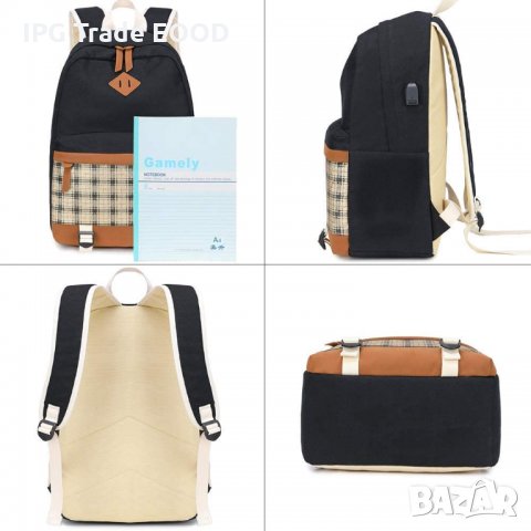 Раница с подарък портмоне и порт за зареждане / училищна, снимка 5 - Раници - 35612185