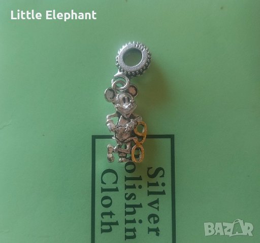 Сребърен висящ елемент Дисни,Мики Маус Unniversary90'S/нов