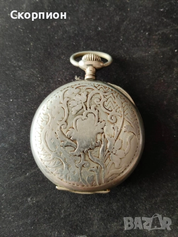 Френски джобен часовник с посребрени капаци - BREVET DEPOSE , снимка 3 - Джобни - 50501131