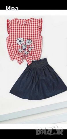 Детски комплект пола и блуза 6 г.