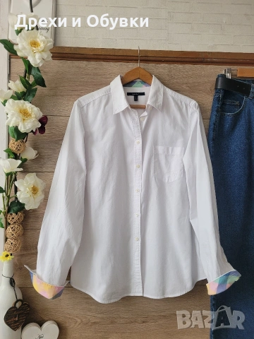 Бяла риза памучна материя GANT , снимка 17 - Ризи - 54206846