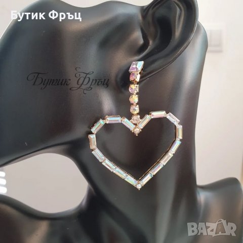 Обеци сърца хамелеон , снимка 2 - Обеци - 37537861