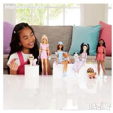 Кукла Барби с кученце и аксесоари, Розов, снимка 5 - Кукли - 52656393
