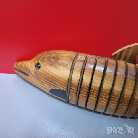 Дървен Делфин, гъвкав, движещ се, 33 см., снимка 7 - Декорация за дома - 49196162