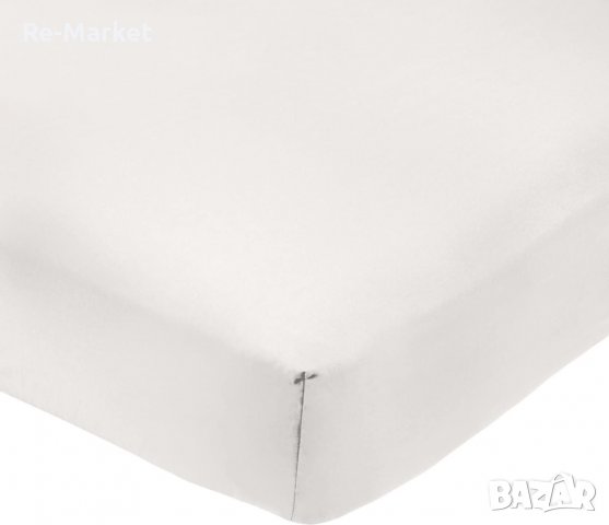 Долен чаршаф с ластик AmazonBasics, бял, 135 x 190 x 30 cm