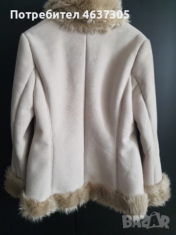 марков бежав кожух с косъм, снимка 2 - Палта, манта - 52612286