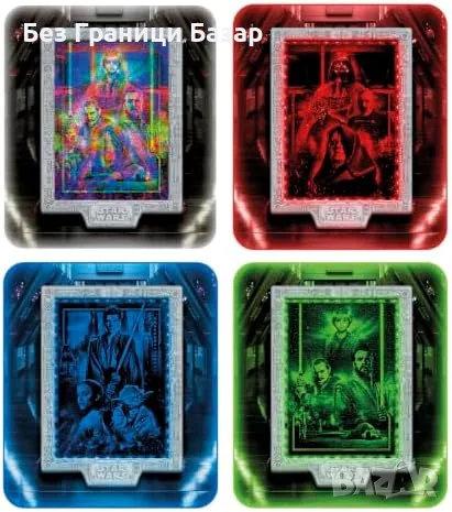 Нов Пъзел Star Wars 520 части RGB LED Metamorphic Art Episodes 1 2 3 Clementoni идеален подарък , снимка 4 - Пъзели - 56208758