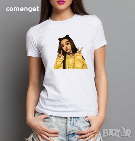 ХИТ! Тениски с ARIANA GRANDE YELLOW - детска и дамска номерация! Поръчай с твоя идея!, снимка 2 - Тениски - 29824697