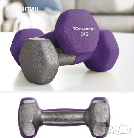 Комплект шестоъгълни дъмбели SONGMICS, снимка 5 - Фитнес уреди - 53129998