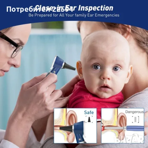 Комплект отоскоп с LED светлина, снимка 4 - Медицинска апаратура - 55965003
