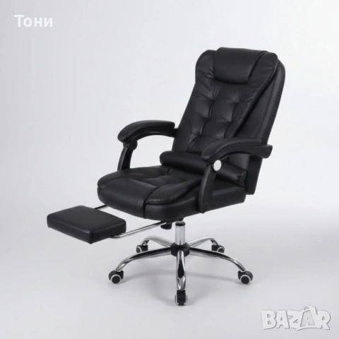 Ергономичен въртящ се офис стол с масаж и поставка за крака, снимка 8 - Столове - 53219012