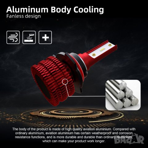 Автомобилни лед крушки K5 с фарове H1 H7 H11 H4 9005 HB3 9006 HB4  5000lm на крушка . , снимка 6 - Части - 29141103