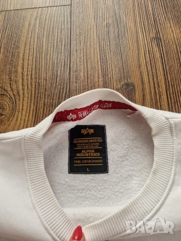 Страхотна мъжка блуза суитчър ALPHA INDUSTRIES размер L , снимка 4 - Суичъри - 52752277