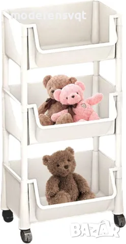 Голяма етажерка с колелца на 3 нива, снимка 3 - Органайзери - 48147204