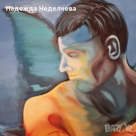 "Прераждане" - авторска картина с маслени бои, снимка 3 - Картини - 44212324
