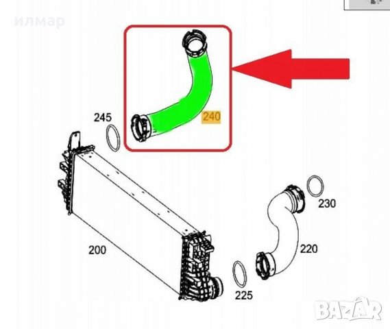 4475280382 Маркуч за турбо за Мерцедес Вито -дизел /14-20г/, снимка 3 - Части - 34323417
