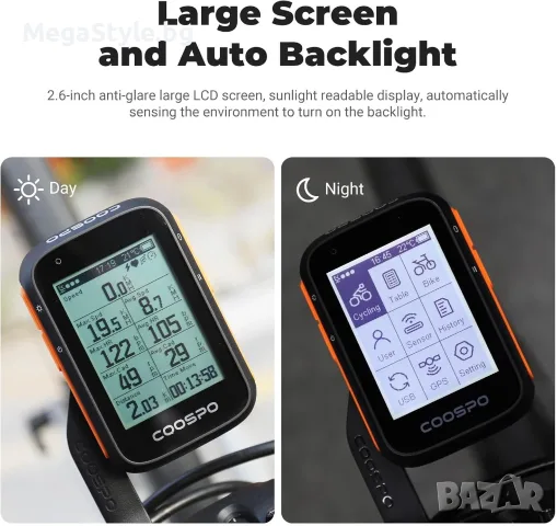 Велокомпютър Coospo BC200, GPS, водоустойчив, 36 часа живот на батерията, 2.6" LCD, снимка 4 - Аксесоари за велосипеди - 55751583