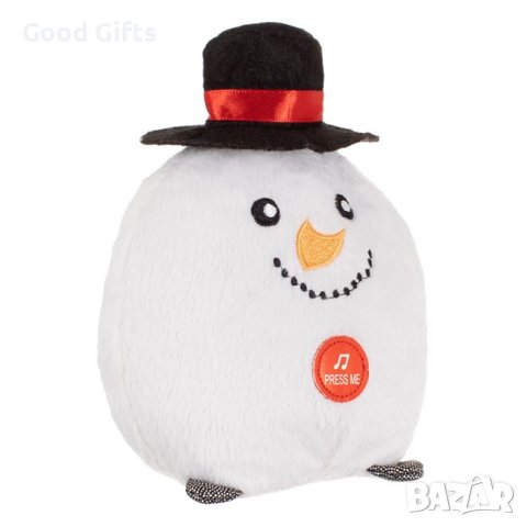 Коледен плюшен снежен човек със звук, 12см, снимка 2 - Плюшени играчки - 42788655