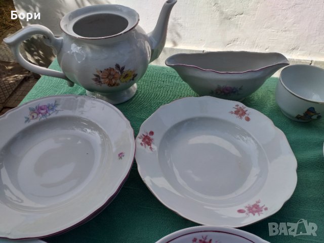 Български порцелан чинии,кана,купа, снимка 5 - Чинии - 34244475