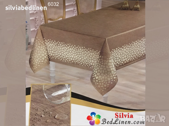 Покривки за голяма маса с дантела от лен,Тефлон, бяло,крем,бежово