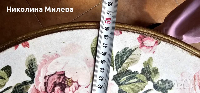 Антична дървена масичка за кафе,помощна антична маса,винтидж флорална маса , снимка 3 - Антикварни и старинни предмети - 56173159