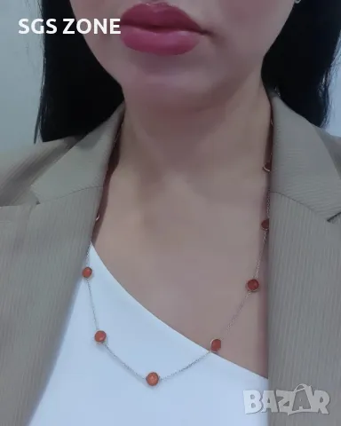 Уникално Колие от Сребро с Естествени Камъни, снимка 17 - Колиета, медальони, синджири - 49540898